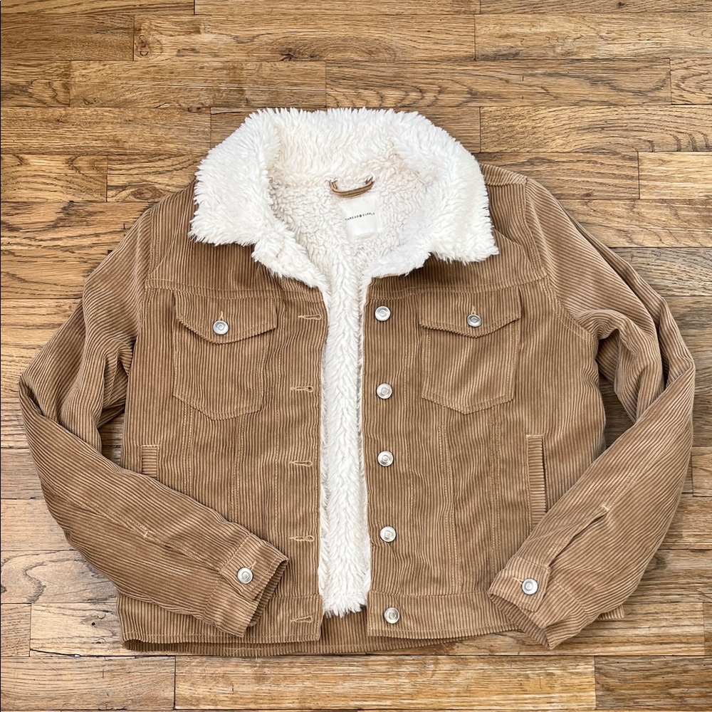 Thread & Supply Corduroy and White Sherpa Jacket